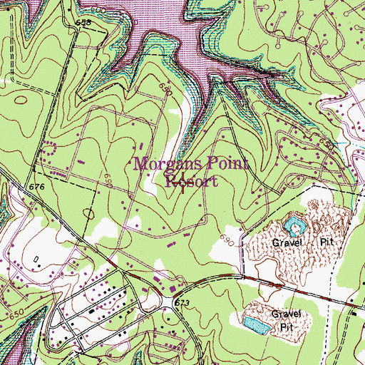 Topographic Map of City of Morgan's Point Resort, TX