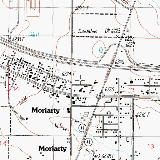 Topographic Map of City of Moriarty, NM