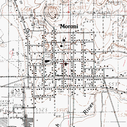 Topographic Map of City of Moroni, UT