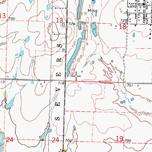 Topographic Map of City of Morris, OK