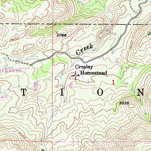 Topographic Map of Crosley Homestead, CA