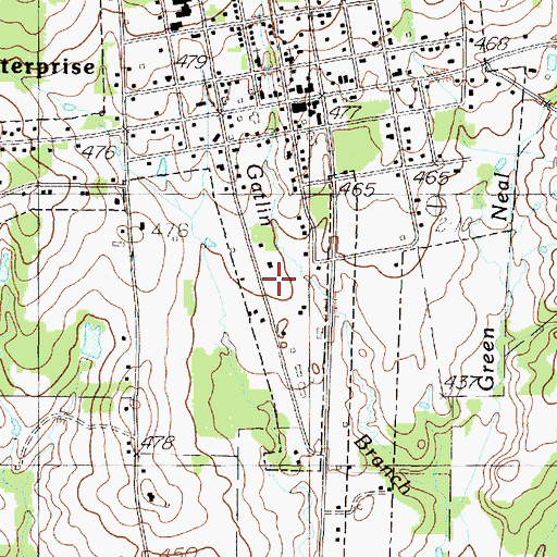 Topographic Map of City of Mount Enterprise, TX