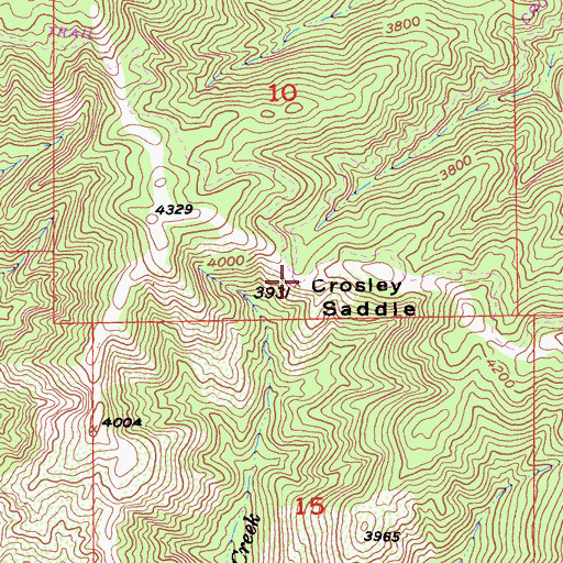 Topographic Map of Crosley Saddle, CA