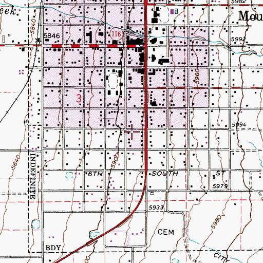 Topographic Map of City of Mount Pleasant, UT