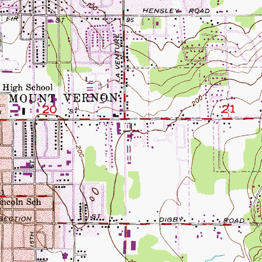 Topographic Map of City of Mount Vernon, WA