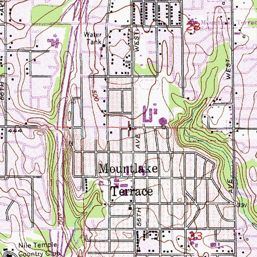 Topographic Map of City of Mountlake Terrace, WA