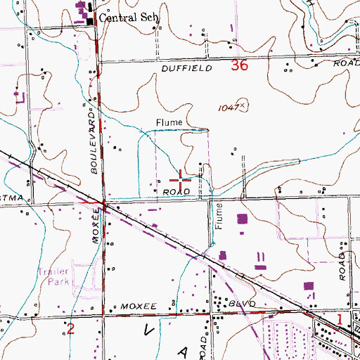 Topographic Map of City of Moxee, WA