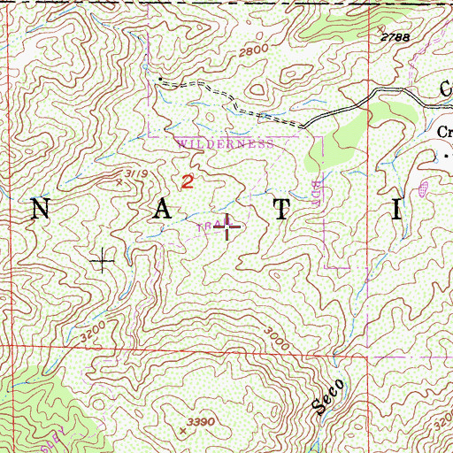 Topographic Map of Crosley Truck Trail, CA