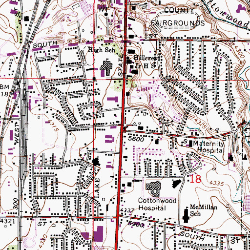 Topographic Map of City of Murray, UT