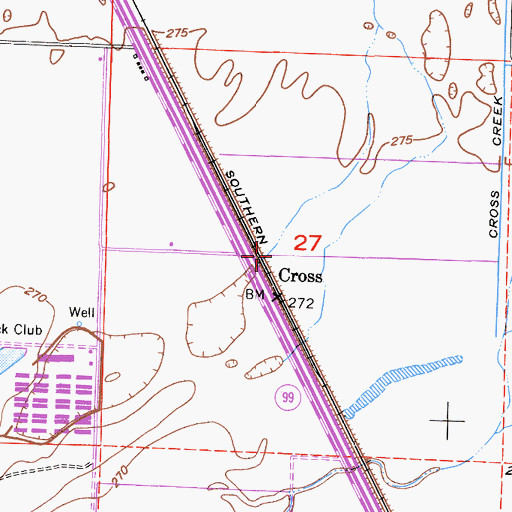 Topographic Map of Cross, CA