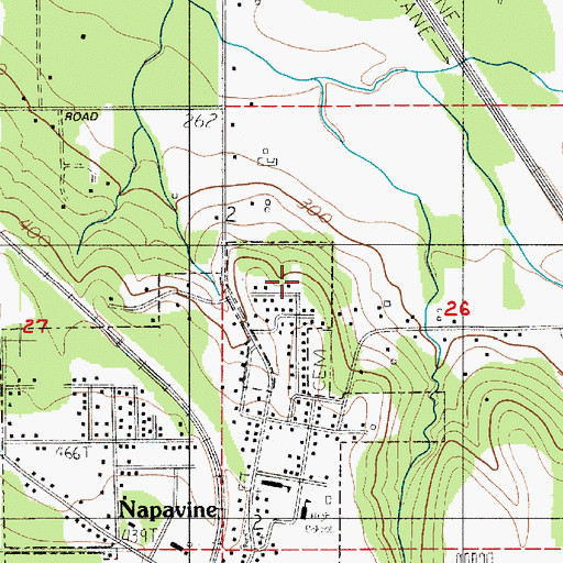 Topographic Map of City of Napavine, WA