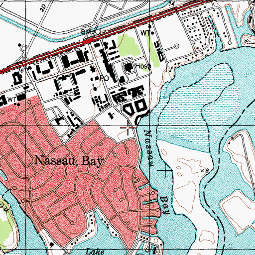 Topographic Map of City of Nassau Bay, TX