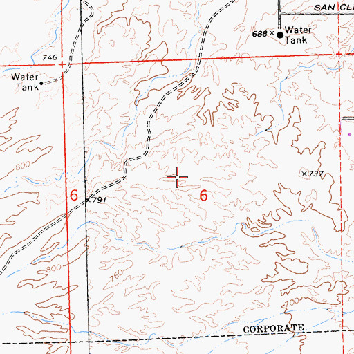Topographic Map of City of Needles, CA