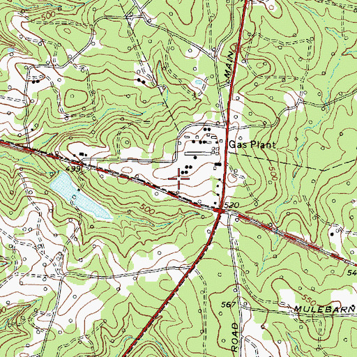 Topographic Map of City of New London, TX