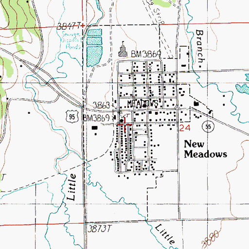 Topographic Map of City of New Meadows, ID