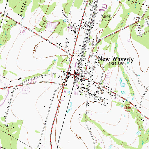 Topographic Map of City of New Waverly, TX