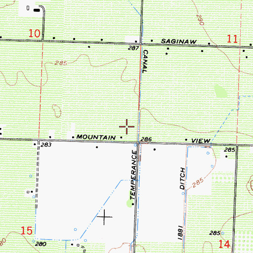 Topographic Map of Crosscut Canal, CA