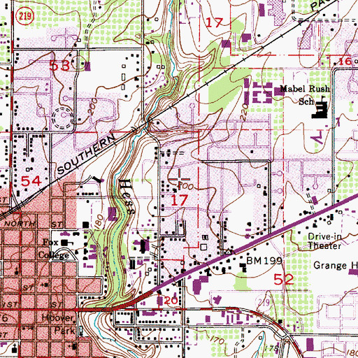Topographic Map of City of Newberg, OR