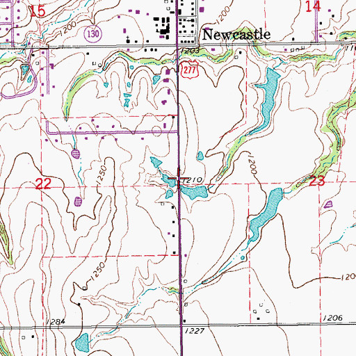 Topographic Map of City of Newcastle, OK