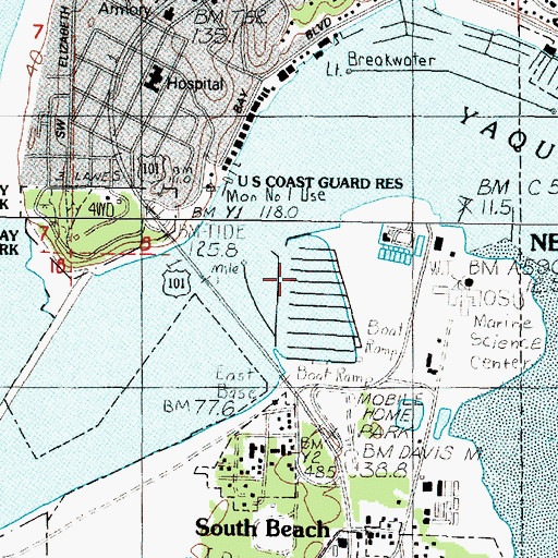 Topographic Map of City of Newport, OR