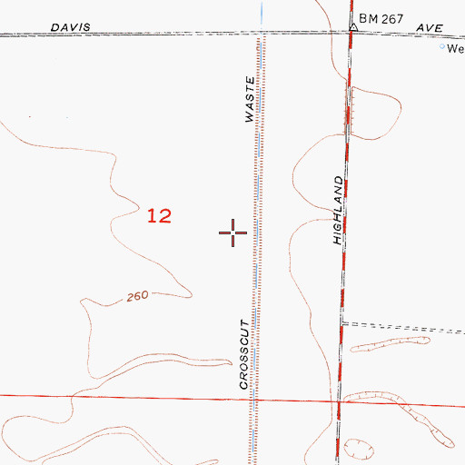 Topographic Map of Crossout Waste, CA