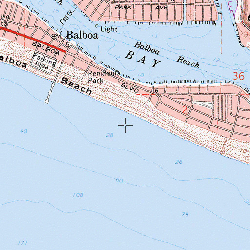 Topographic Map of City of Newport Beach, CA