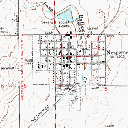 Topographic Map of City of Nezperce, ID