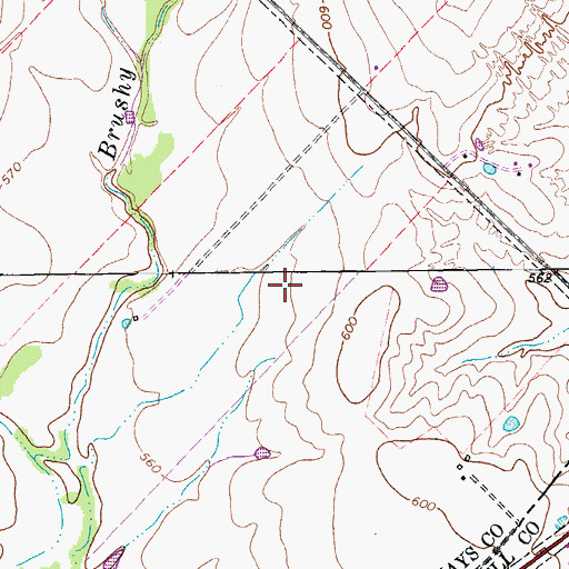 Topographic Map of City of Niederwald, TX
