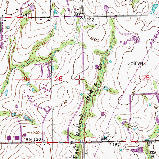 Topographic Map of City of Noble, OK