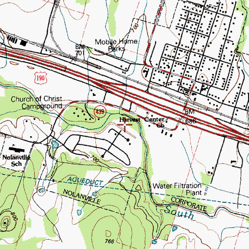 Topographic Map of City of Nolanville, TX