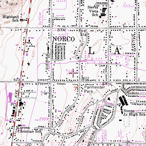Topographic Map of City of Norco, CA