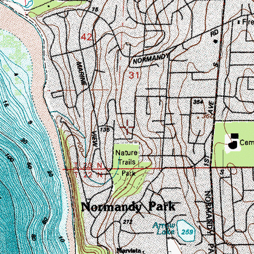 Topographic Map of City of Normandy Park, WA