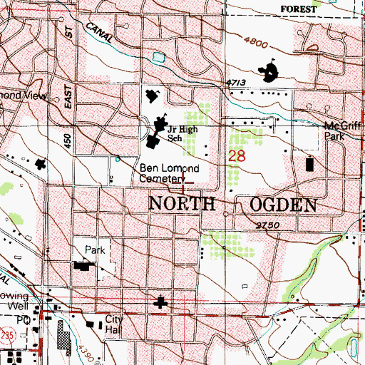 Topographic Map of City of North Ogden, UT