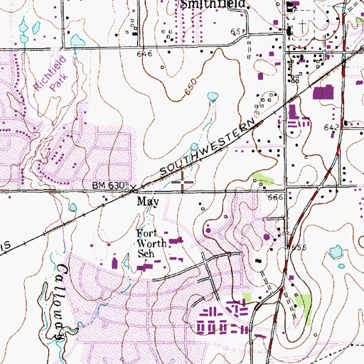 Topographic Map of City of North Richland Hills, TX