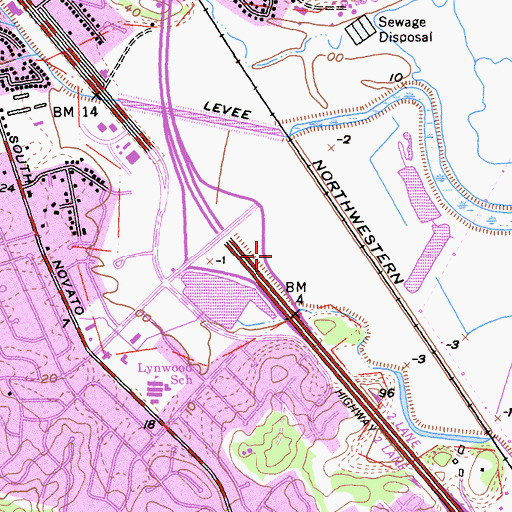 Topographic Map of City of Novato, CA