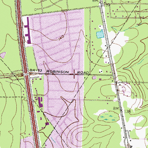 Topographic Map of City of Oak Ridge North, TX