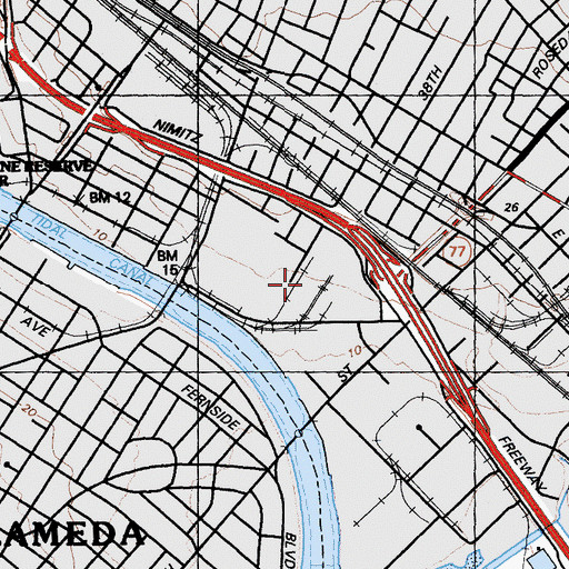 Topographic Map of City of Oakland, CA