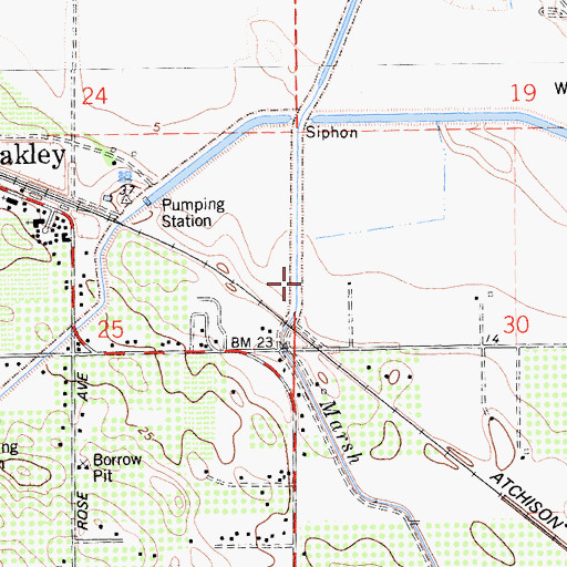 Topographic Map of City of Oakley, CA