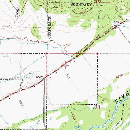 Topographic Map of City of Oakley, UT