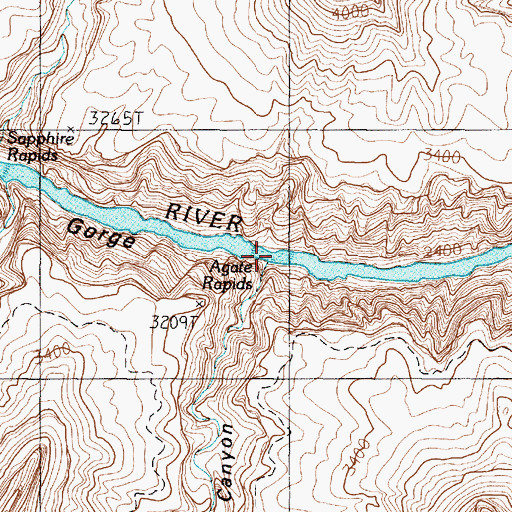 Topographic Map of Agate Rapids, AZ