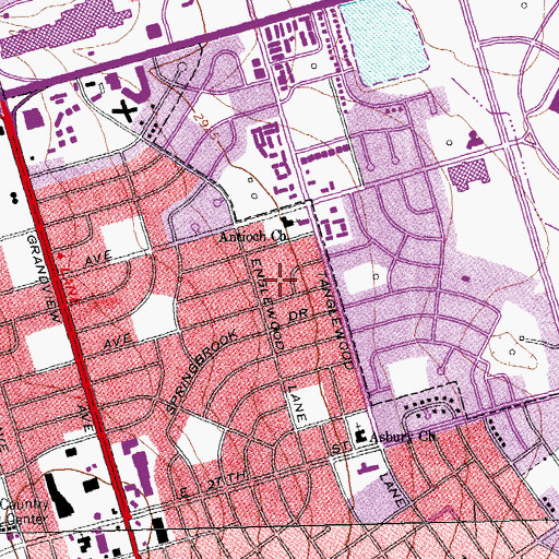 Topographic Map of City of Odessa, TX