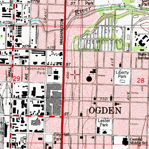 Topographic Map of City of Ogden, UT