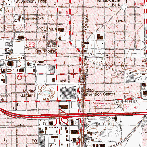 Topographic Map of City of Oklahoma City, OK