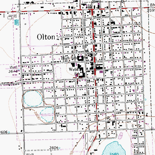 Topographic Map of City of Olton, TX