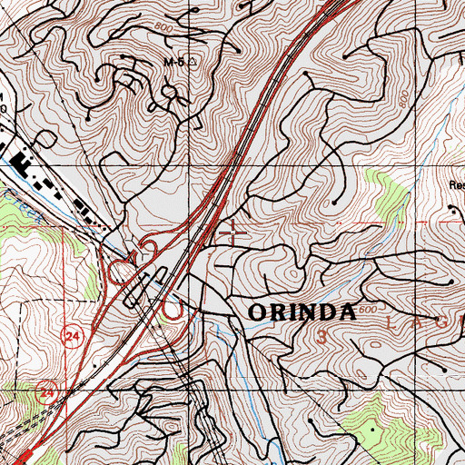 Topographic Map of City of Orinda, CA