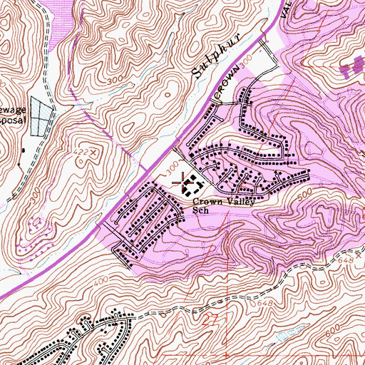 Topographic Map of Crown Valley Elementary School, CA