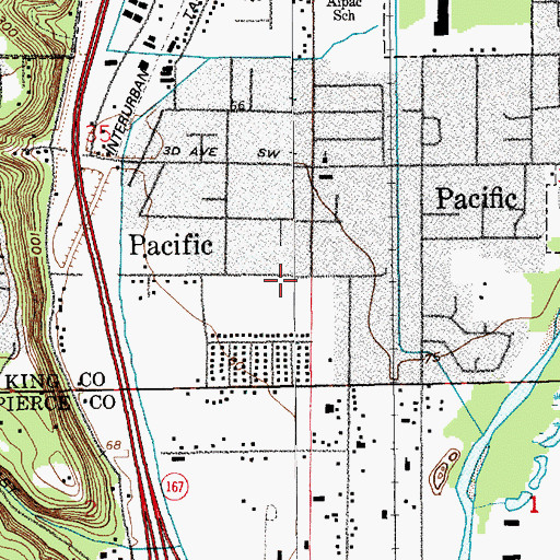 Topographic Map of City of Pacific, WA