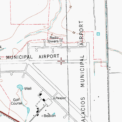 Topographic Map of City of Palacios, TX