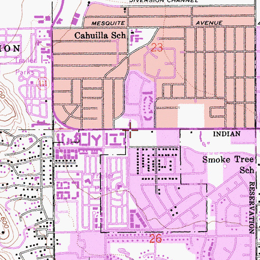 Topographic Map of City of Palm Springs, CA