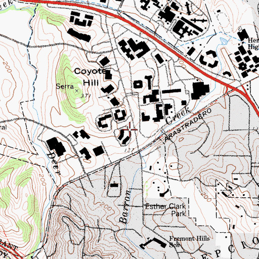 Topographic Map of City of Palo Alto, CA